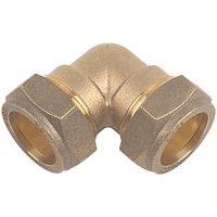 Flomasta Brass Compression Equal 90 Elbows 22mm 2 Pack (65393)