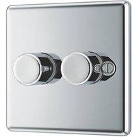 LAP 2-Gang 2-Way LED Dimmer Switch Polished Chrome with Colour-Matched Inserts (654PN)