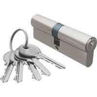 Smith & Locke Fire Rated 1 Star Double Double Cylinder Lock 45-45 (90mm) Satin Nickel (654TE)