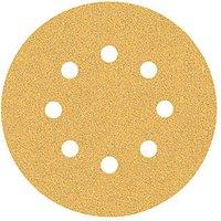 Bosch Expert C470 60 Grit 8-Hole Punched Wood Sanding Discs 125mm 5 Pack (655VV)