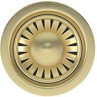 ETAL Sink Strainer Waste with Overflow & Cover Plate Brushed Brass 90mm (655XR)