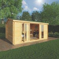 Mercia Home Office Director 16' x 12' 6" (Nominal) Apex Timber Log Cabin (655YL)
