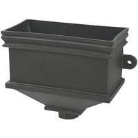 FloPlast Cast Iron Effect Rectangular Hopper 65-68mm Black (65699)