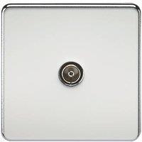 Knightsbridge 1-Gang Coaxial TV Socket Polished Chrome (656TY)