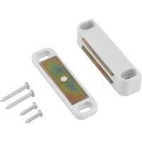Essentials Adjustable Magnetic Cabinet Catch White 56mm x 14mm 10 Pack (657TE)