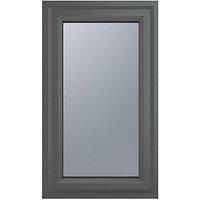 Crystal Left-Hand Opening Obscure Triple-Glazed Casement Anthracite on White uPVC Window 610mm x 820mm (658JM)
