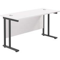 TC Group Aztec Twin Upright Rectangular Office Desk White/Black 1200mm x 600mm (659TT)