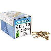 Optimaxx PZ Countersunk Wood Screws 4mm x 70mm 200 Pack (659TY)