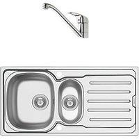 Swirl 1.5 Bowl Brass Kitchen Sink & Tap Pack 1000mm x 500mm (660RG)