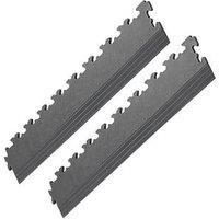 Garage Floor Tile Company X Joint Interlocking Edge Ramps Graphite 587mm x 90mm 2 Pack (661RV)