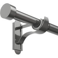 Rothley Polished Gunmetal Extendable Curtain Pole w/ Stud Finials 28mm x 125-216cm (661YU)