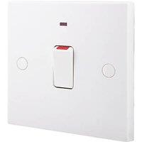 British General 900 Series 20A 1-Gang DP Control Switch White with Neon (66238)