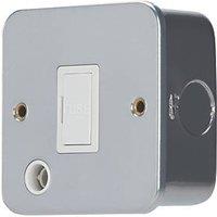 Contactum 13A Unswitched Metal Clad Fused Spur & Flex Outlet with White Inserts (662RP)
