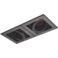 Saxby Xeno Swivel & Tilt Rectangular Recessed 2-Light Downlight Matt Black (662VX)