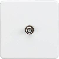 Knightsbridge 1-Gang F-Type Satellite Socket Matt White (663TY)