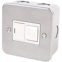 Essentials 13A Switched Metal Clad Fused Spur & Flex Outlet with White Inserts (66454)