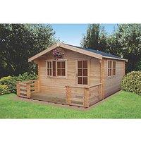 Shire Kinver 12' x 14' (Nominal) Apex Timber Log Cabin (66481)
