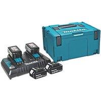 Makita 197627-6 18V 5.0Ah Li-Ion LXT Batteries & Charger Kit 5 Piece Set (665FV)
