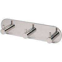 Eclipse 3-Hook Coat Rail Polished Stainless Steel 191mm x 48mm (665KW)