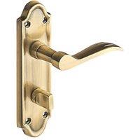 Designer Levers Kennington Fire Rated Lever Bathroom Door Handle Pair Antique Brass (666KK)