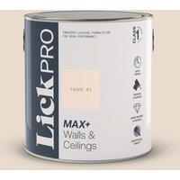 LickPro Max+ 2.5Ltr Taupe 03 Matt Emulsion Paint (666TM)