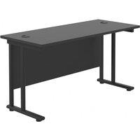 TC Group Aztec Twin Upright Rectangular Office Desk Black/Black 1200mm x 600mm (666TT)