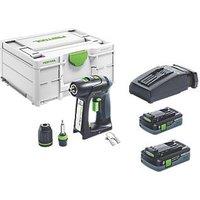 Festool C 18 HPC 4.0 I-Plus 18V 2 x 4.0Ah Li-Ion Airstream Li-High Power Brushless Cordless Drill Driver (667HN)