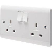 Crabtree Instinct 13A 2-Gang DP Switched Socket White (667HV)