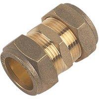 Flomasta Brass Compression Equal Couplers 22mm 2 Pack (66818)