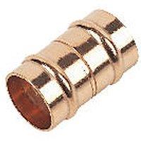Flomasta Copper Solder Ring Equal Couplers 15mm 2 Pack (66884)