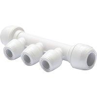 Hep2O Plastic Push-Fit Reducing 3 Port Keyless Manifold (Same Side) 22mm x 15mm (668RE)