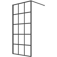 Triton Neo Framed Grid Showerwall Black 900mm x 2000mm (668TK)