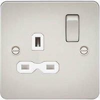 Knightsbridge 13A 1-Gang DP Switched Single Socket Pearl with White Inserts (668TX)