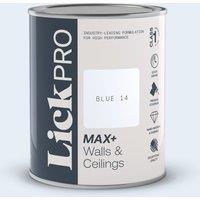 LickPro Max+ 1Ltr Blue 14 Matt Emulsion Paint (669TM)