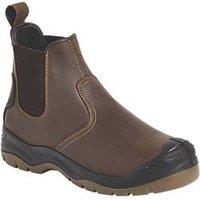 Apache AP715SM Size 8 Brown Water-Resistant Steel Toe Cap Safety Dealer Boots (669VG)