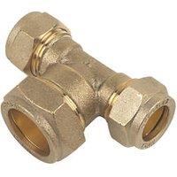 Flomasta Brass Compression Reducing Tee 15mm x 15mm x 22mm (67013)