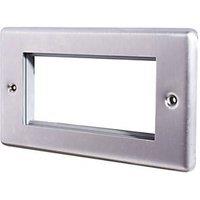 LAP 4-Module Modular Faceplate Brushed Stainless Steel (67079)