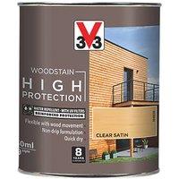 V33 750ml Clear Satin Water-Based Exterior Wood Stain (671JY)