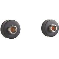 Highlife Bathrooms Round Shower Brackets Matt Black (671TJ)