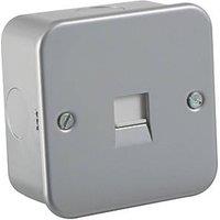 Knightsbridge Metal Clad Telephone Extension Socket Grey with White Inserts (671VR)