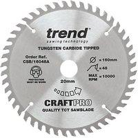 Trend CSB/16048A Wood Plunge Saw Blade 160mm x 20mm 48T (672XG)