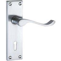 Smith & Locke Fire Rated Lock Door Handles Pair Satin Chrome (6739P)