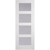 4-Clear Light Primed White Wooden Shaker Internal Door 1981mm x 686mm (673FA)