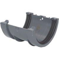 FloPlast MiniFlo uPVC Half Round Gutter Union Anthracite Grey 76mm (673YE)
