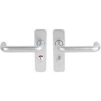 Smith & Locke Excell Fire Rated WC Door Handle Set Pair Satin Aluminium (6740J)