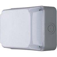 Luceco Storm Outdoor Rectangular LED Bulkhead With Microwave Sensor Grey 7.5W 750lm (674JX)
