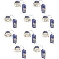 LAP Chaac Tilt Fire Rated LED Downlights Brushed Nickel 5.5W 600lm 10 Pack (674RE)