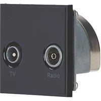 Contactum Media Modular Coaxial TV / FM Socket Black (674RR)