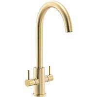 Streame by Abode Marido Swan Dual Lever Mono Mixer Brushed Brass (675JM)