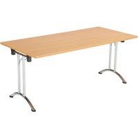 TC Group One Union Rectangular Folding Table Beech/Chrome 1600mm x 700mm (675TT)
